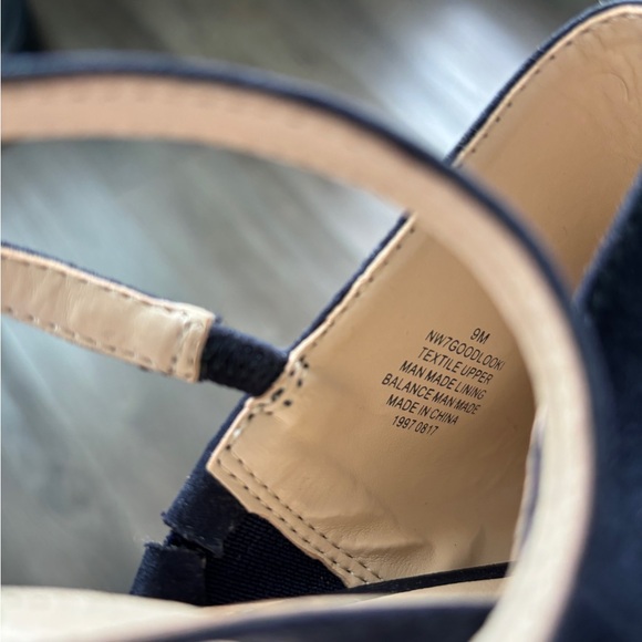 Nine West navy and silver glitter block heels size 9 - Picture 2 of 8